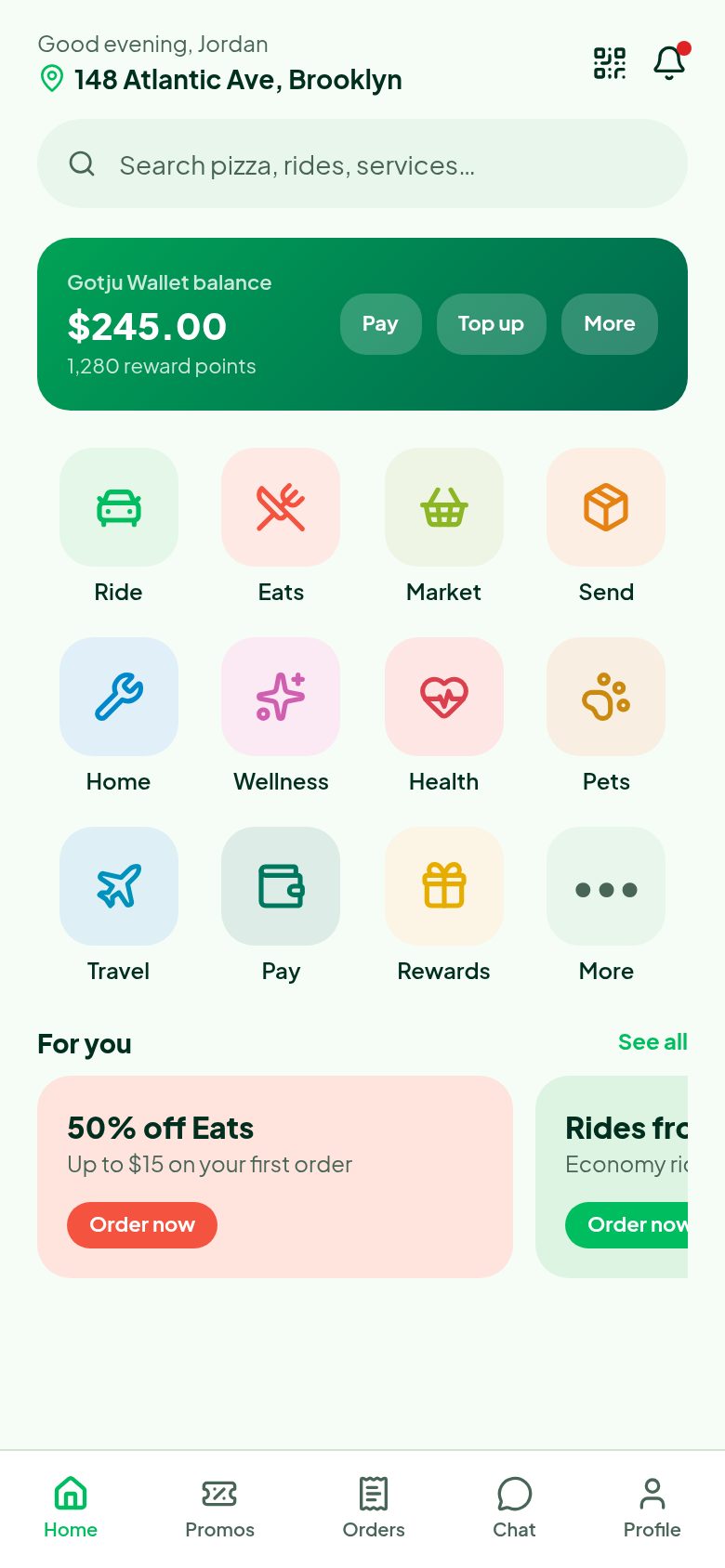 Gotju app screen