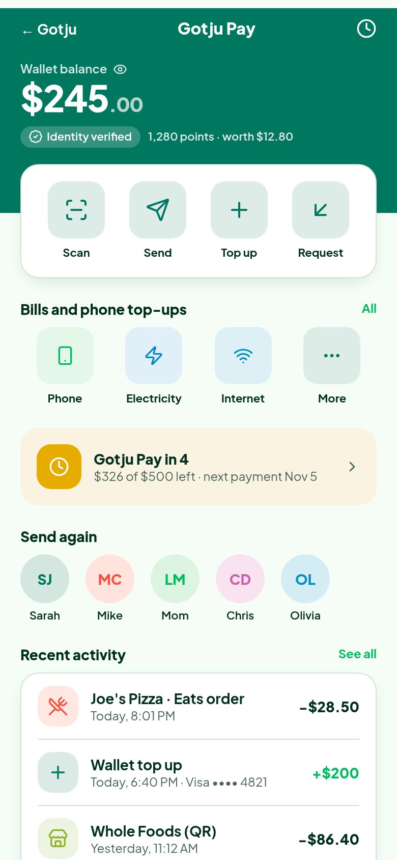 Gotju app screen