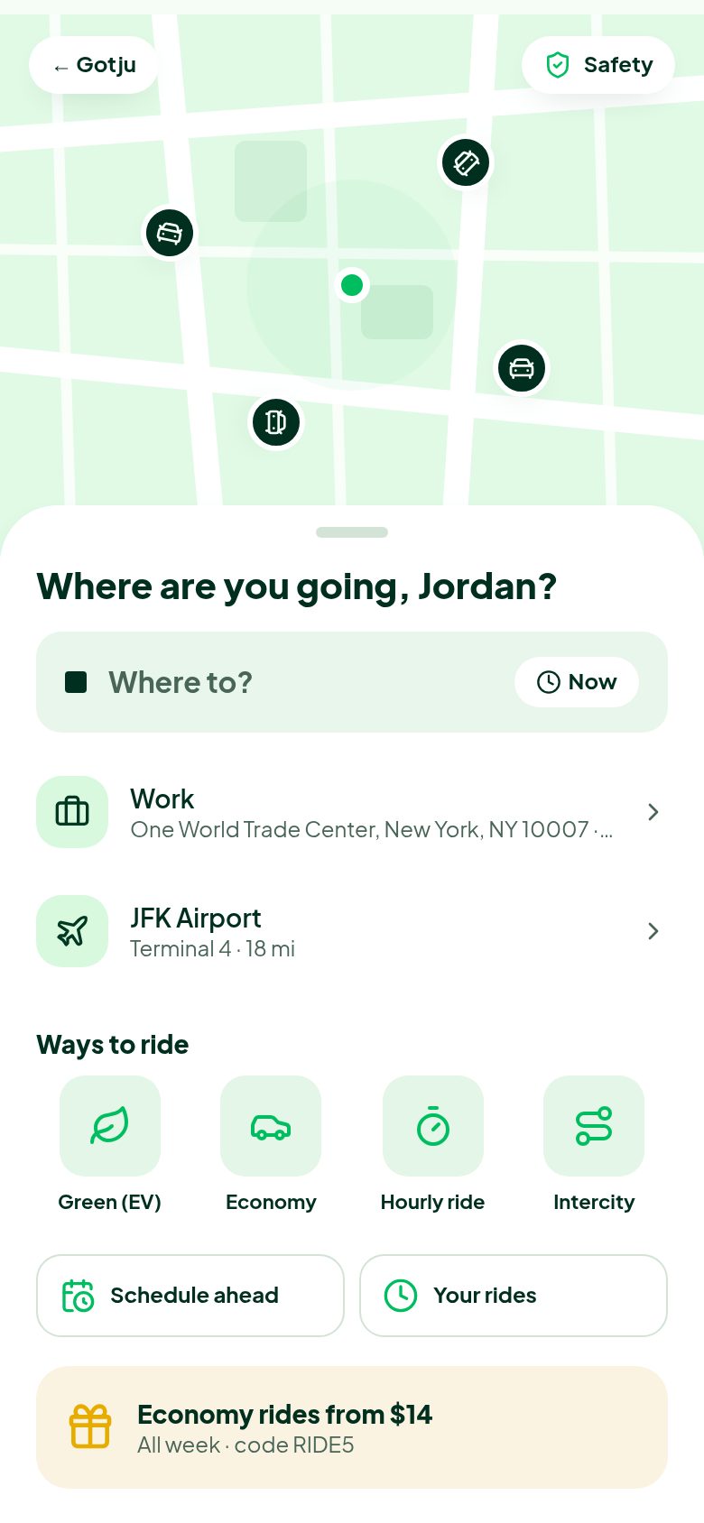Gotju app screen